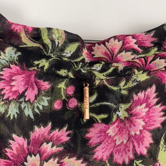 Misa Los Angeles Hollen Fuschia Floral Tiered Sleeveless Maxi Dress XS Feminine - Picture 10 of 16